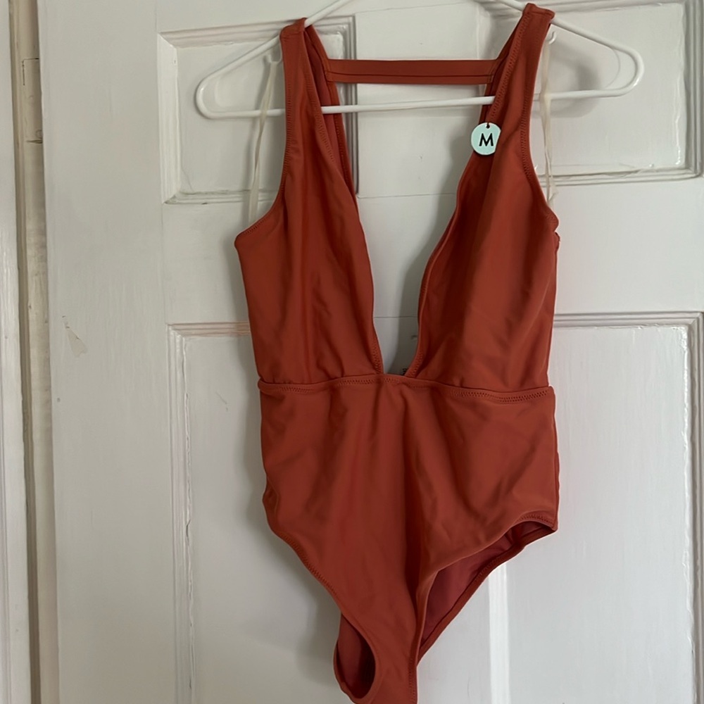 Burnt orange one piece bathing suit!